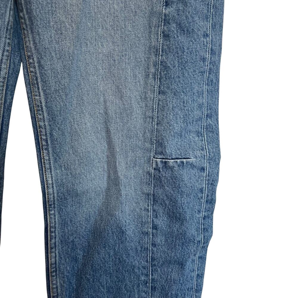 B Sides Slim Lasso Barrel Leg Jeans Blue Denim Loose Baggy Cotton Size 24 - Picture 9 of 10